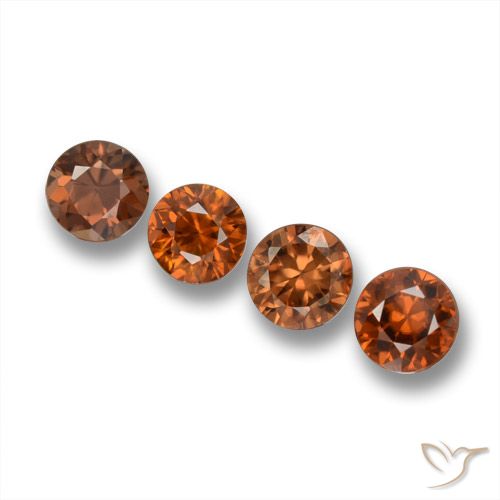 2.38ctw Natürlicher tieforange Zirkon, Runden, VVS-VS