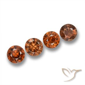 2.38 ct natürliche tieforange Zirkon-Edelsteine, Runden, VVS-VS