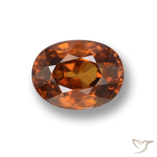 2.37ct Natürlicher Mitteldunkles Orange Zirkon, Oval, VVS