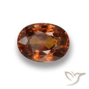 9,17 ctw natürlicher Mitteldunkles Orange Zirkon, Oval, VVS