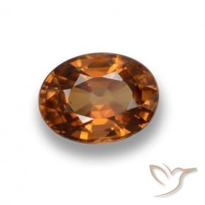 9,17 ctw natürlicher Tiefes bräunliches Orange Zirkon, Oval, VVS-VS