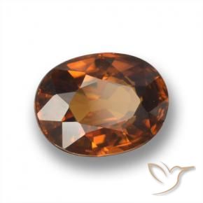 9,17 ctw natürlicher Amber Orange Zirkon, Oval, VVS-VS