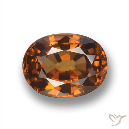 2.02ct Natürlicher Mitteldunkles Orange Zirkon, Oval, VVS