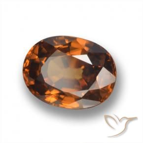 9,17 ctw natürlicher Mitteldunkles Orange Zirkon, Oval, VVS