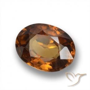 9,17 ctw natürlicher Erde Orange Zirkon, Oval, VVS-VS