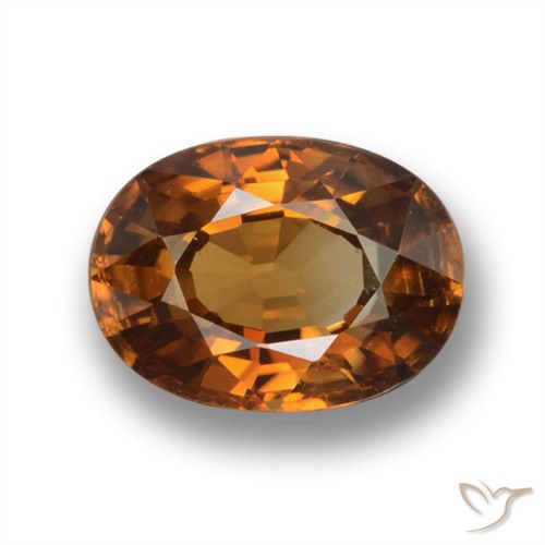 1.99ct Natürlicher Mitteldunkles Orange Zirkon, Oval, VVS-VS