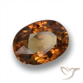9,17 ctw natürlicher Mitteldunkles Orange Zirkon, Oval, VVS-VS