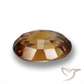 9,17 ctw natürlicher Mitteldunkles Orange Zirkon, Oval, VVS-VS