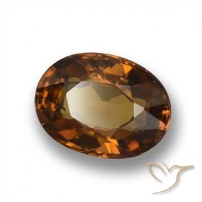 9,17 ctw natürlicher Erde Orange Zirkon, Oval, VVS-VS