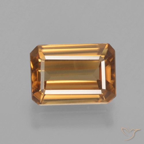 1.35ct Natürlicher tieforange Zirkon, Smaragdschliff, VVS