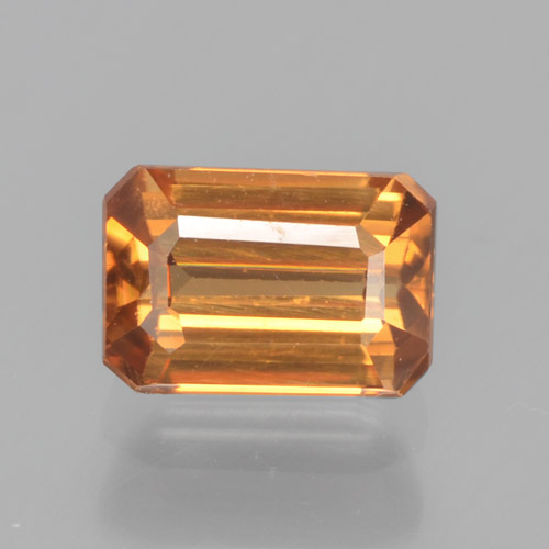 1,05 ctw natürlicher orangefarbener Zirkon, Smaragdschliff, VVS