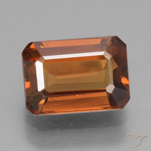 1.53ct Natürlicher tieforange Zirkon, Smaragdschliff, VVS