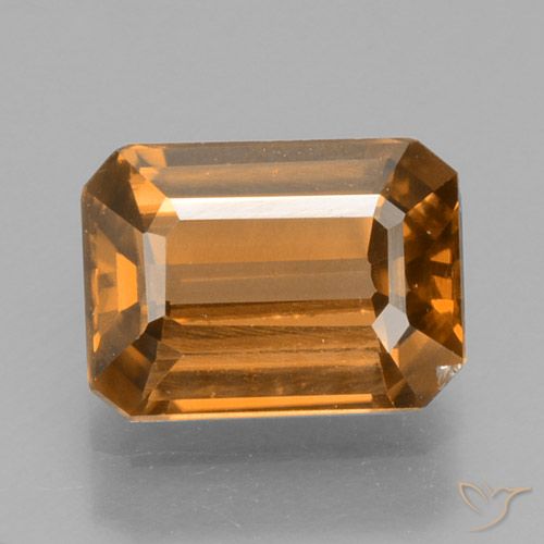 1.41ct Natürlicher Mittelorange Zirkon, Smaragdschliff, VS-SI