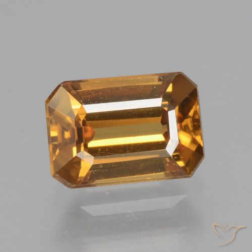1.55ct Natürlicher orange-braun Zirkon, Smaragdschliff, VVS-VS