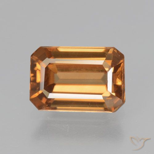 1.36ct Natürlicher orange-braun Zirkon, Smaragdschliff, VVS