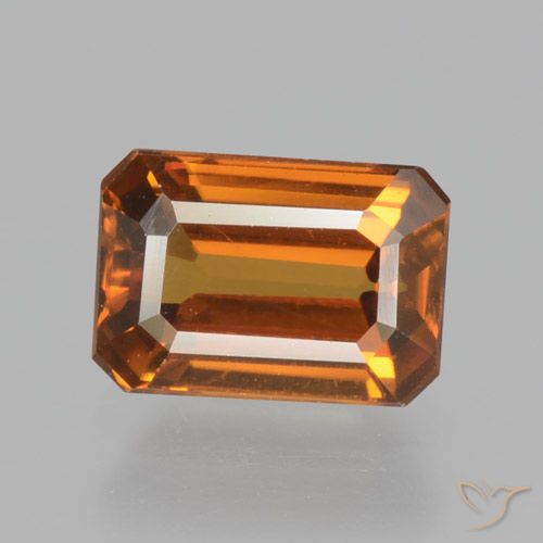 1.64ct Natürlicher bräunlich-orange Zirkon, Smaragdschliff, VVS