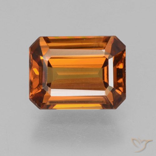 1.61ct Natürlicher Mittelorange Zirkon, Smaragdschliff, VVS