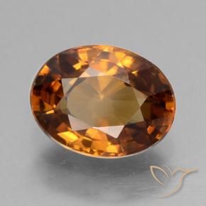 9,17 ctw natürlicher tieforange Zirkon, Oval, VVS