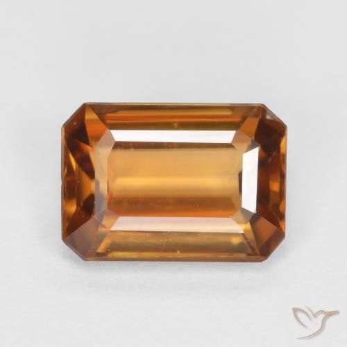 1.27ct Natürlicher tieforange Zirkon, Smaragdschliff, VVS-VS