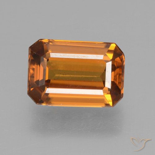 1.32ct Natürlicher bräunlich-orange Zirkon, Smaragdschliff, VVS