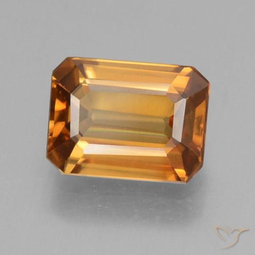 9,17 ctw natürlicher Erde Orange Zirkon, Oktagonschliff, VVS