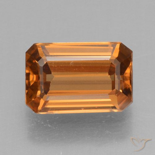 1.22ct Natürlicher bräunlich-orange Zirkon, Smaragdschliff, VVS-VS