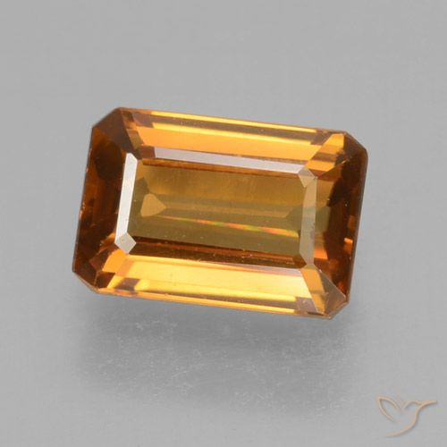 1.35ct Natürlicher orange-braun Zirkon, Smaragdschliff, VVS