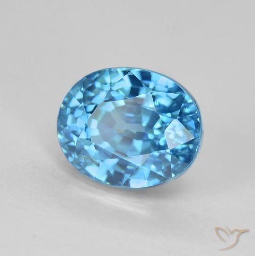 9,17 ctw natürlicher Azurblau Zirkon, Oval, VS