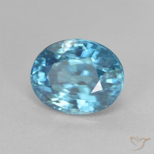 9,17 ctw natürlicher Yale Blue Zirkon, Oval, VVS