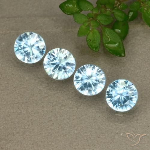 2.05ctw Natürlicher Baby blau Zirkon, Runden, VVS-VS