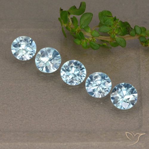 2.35ctw Natürlicher Blau Zirkon, Runden, VVS-VS