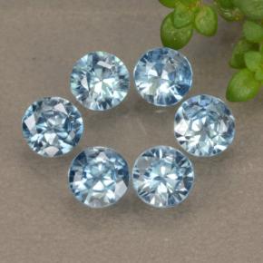 1,90 ct natürliche Blau Zirkon-Edelsteine, Rund Schliff, VVS-VS