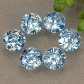 1,90 ct natürliche Blau Zirkon-Edelsteine, Rund Schliff, VVS-VS