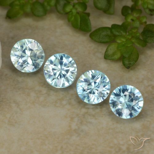 1.96ctw Natürlicher Baby blau Zirkon, Runden, VVS-VS