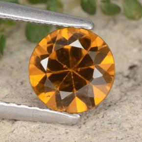 1,45 ctw natürlicher orangefarbener Zirkon, Rundschliff, VVS-VS