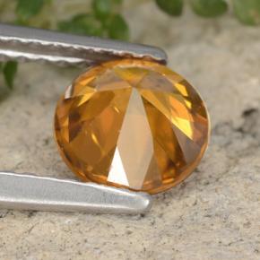 1,45 ctw natürlicher orangefarbener Zirkon, Rundschliff, VVS-VS