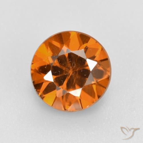 1.62ct Natürlicher Mitteldunkles Orange Zirkon, Runden, VVS-VS