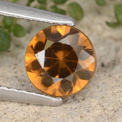 1.54ct Natürlicher Mittelorange Zirkon, Runden, VVS-VS