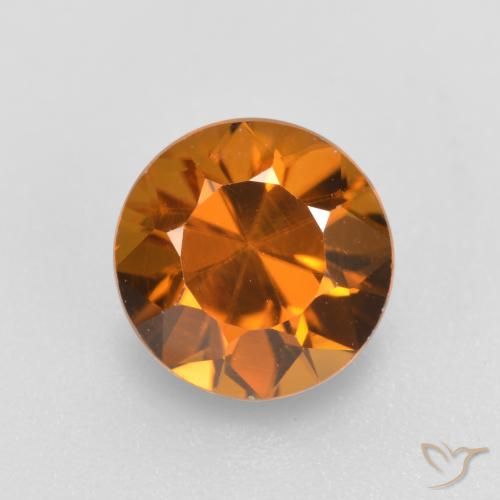1.56ct Natürlicher Mitteldunkles Orange Zirkon, Runden, VVS-VS