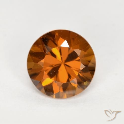 1.52ct Natürlicher Mitteldunkles Orange Zirkon, Runden, VVS-VS