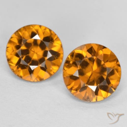 2.32ctw Natürlicher Mitteldunkles Orange Zirkon, Runden, VVS-VS