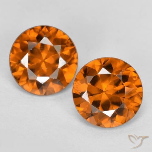2,28 ct natürliche orangefarbener Zirkon-Edelsteine, Rundschliff, VVS-VS