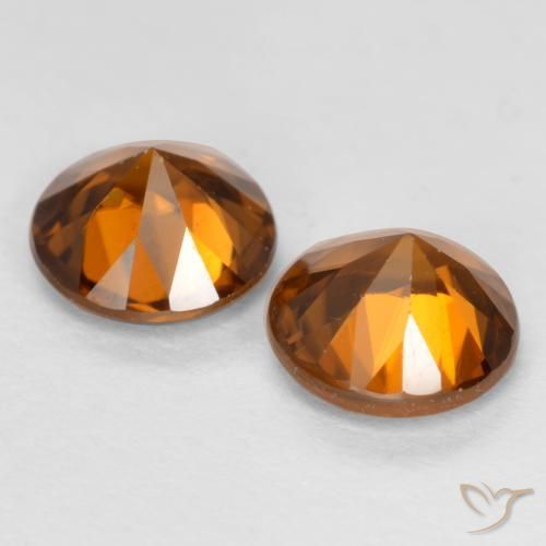 2,28 ct natürliche orangefarbener Zirkon-Edelsteine, Rundschliff, VVS-VS
