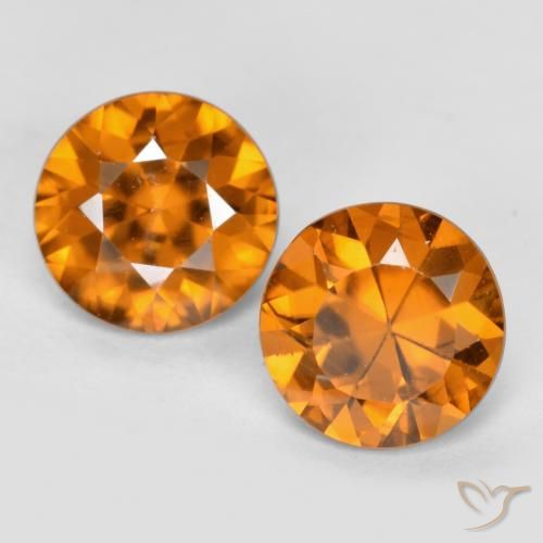 2.14ctw Natürlicher tieforange Zirkon, Runden, VVS-VS