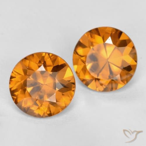 2.14 ct natürliche tieforange Zirkon-Edelsteine, Runden, VVS-VS