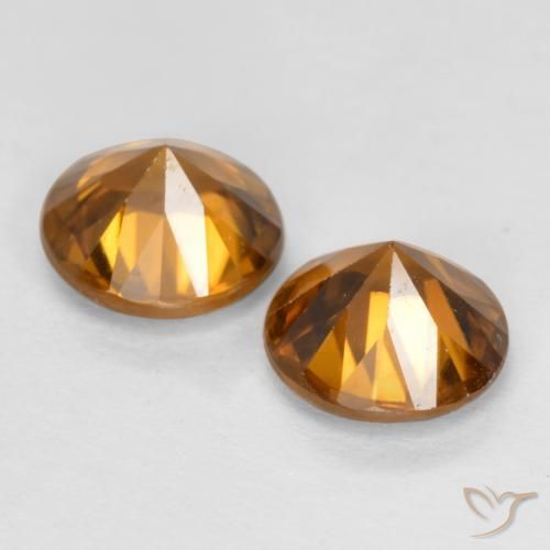2.14 ct natürliche tieforange Zirkon-Edelsteine, Runden, VVS-VS