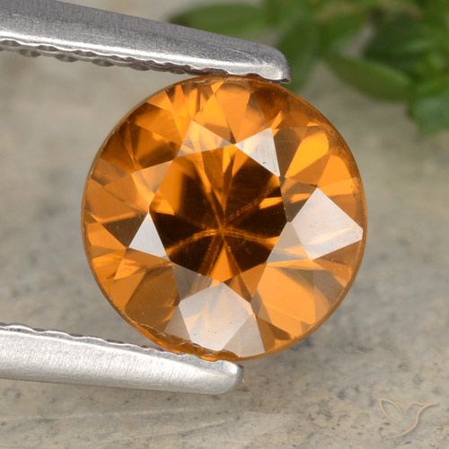 1.54ct Natürlicher orange-braun Zirkon, Runden, VVS-VS
