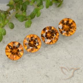 4.38 ct natürliche orange-braun Zirkon-Edelsteine, Runden, VVS-VS