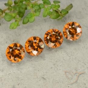 4.24 ct natürliche tieforange Zirkon-Edelsteine, Runden, VVS-VS