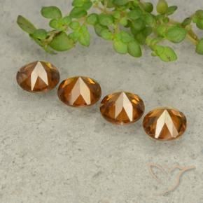 4.24 ct natürliche tieforange Zirkon-Edelsteine, Runden, VVS-VS